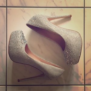Sparkly pump heels